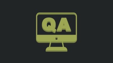 Siyah arkaplanda Soru ve Yanıt simgesiyle yeşil konuşma baloncukları. Q ve A sembolü. SSS işareti. Konuşma balonu ve çizelgesi. 4K Video hareketli grafik canlandırması .