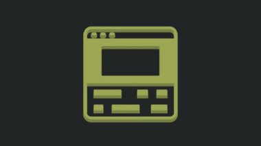 Laptop simgesindeki Green Video kaydedici ya da düzenleyici yazılım siyah arkaplanda izole edildi. Dizüstü bilgisayarda video düzenleme. 4K Video hareketli grafik canlandırması.
