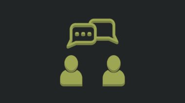 Siyah arkaplanda yeşil konuşma balonu sohbet simgesi izole edildi. İleti simgesi. İletişim ya da yorum sohbet sembolü. 4K Video hareketli grafik canlandırması.