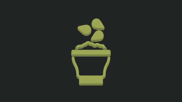 Зеленые Семена Чаше Иконка Изолирована Черном Фоне Видеографическая Анимация — стоковое видео