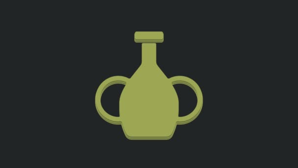 绿色花瓶图标隔离在黑色背景上 4K视频运动图形动画 — 图库视频影像