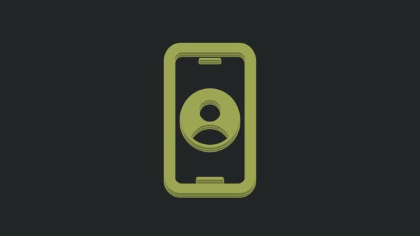 Green Phone Hodin Podpora Ikona Izolované Černém Pozadí Celodenní Zákaznická — Stock video