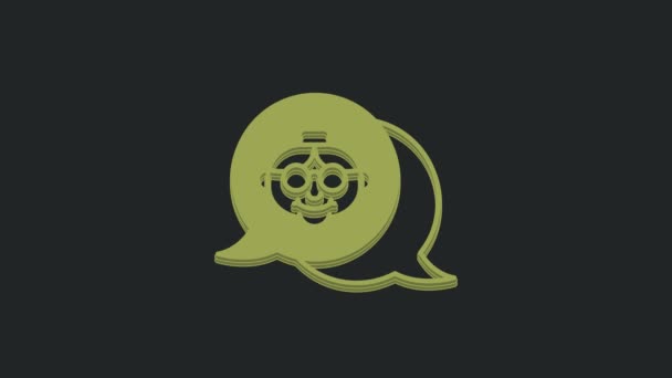 Grön Mormor Ikon Isolerad Svart Bakgrund Video Motion Grafisk Animation — Stockvideo