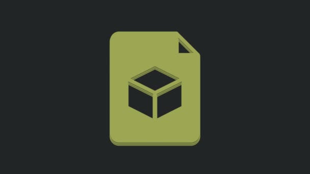 Ikona Zelené Izometrické Kostky Izolované Černém Pozadí Geometrické Kostky Pevné — Stock video
