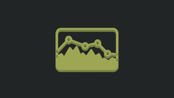 Green Music Wave Equalizer Symbol Isoliert Auf Schwarzem Hintergrund Schallwelle — Stockvideo