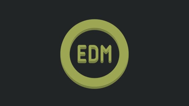 Green Edm Electronic Dance Music Icon Isolated Black Background Video — Stock Video