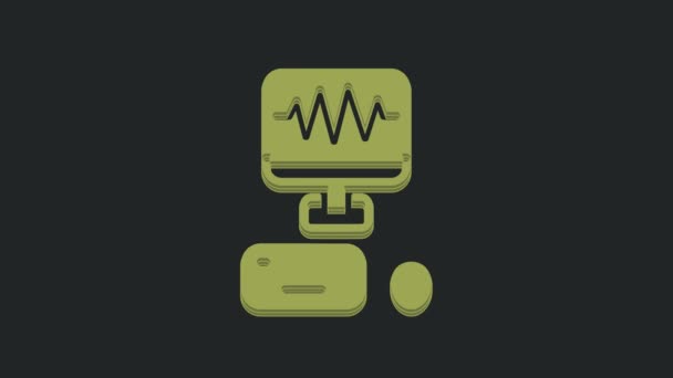 Sala Control Estudio Grabación Sonido Green Music Con Icono Equipo — Vídeos de Stock