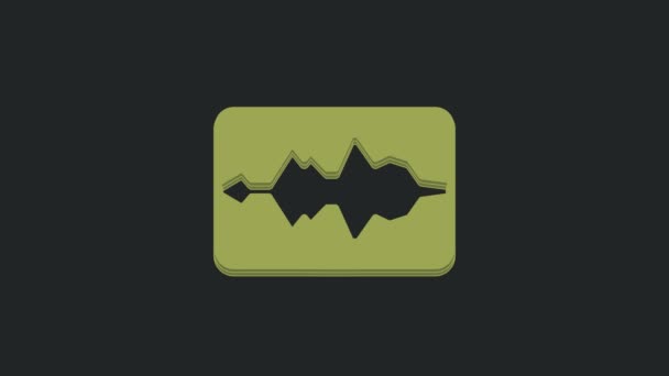 Иконка Уравнителя Волн Green Music Выделена Черном Фоне Звуковая Волна — стоковое видео