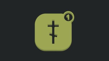 Green Online kilise papazı siyah arka planda izole edilmiş video yayın ikonu vaaz ediyor. İsa Mesih 'in çevrimiçi kilisesi. 4K Video hareketli grafik canlandırması.