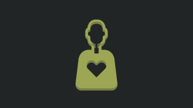 Yeşil Gönüllü simgesi siyah arkaplanda izole edildi. 4K Video hareketli grafik canlandırması.