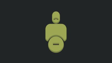 Siyah arka planda izole edilmiş Yeşil Arkadaş Kaybı simgesi. 4K Video hareketli grafik canlandırması.