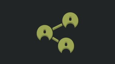 Yeşil BFF ya da en iyi arkadaşlar siyah arka planda sonsuza dek izole edilmiş ikon. 4K Video hareketli grafik canlandırması.