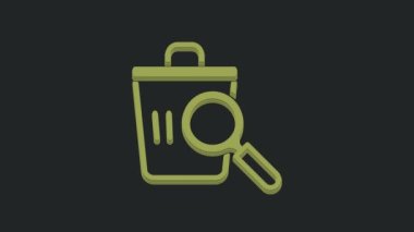 Sokaklardaki çöp tenekelerinde yiyecek aramak. Siyah arka planda izole edilmiş bir ikon. Evsizlik ve yoksulluk kavramı. 4K Video hareketli grafik canlandırması.