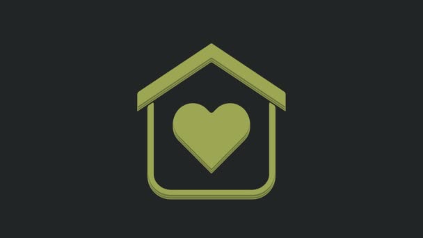 Green Shelter Homeless Icon Isolated Black Background Emergency Housing Temporary — Stock Video