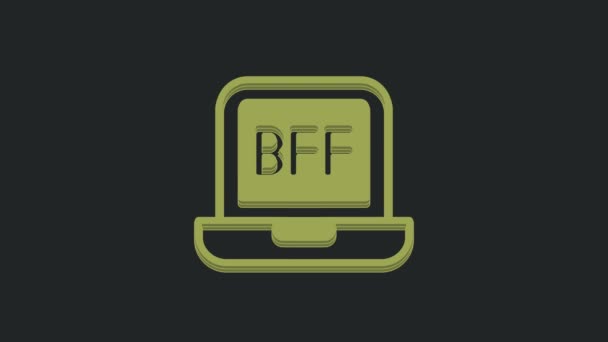 緑のBffや親友永遠に黒の背景に隔離アイコン 4Kビデオモーショングラフィックアニメーション — ストック動画