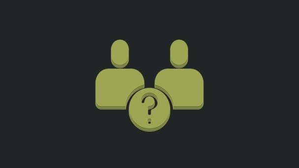 Green Complicated Relationship Icon Isolated Black Background Bad Communication Colleague — Stock Video