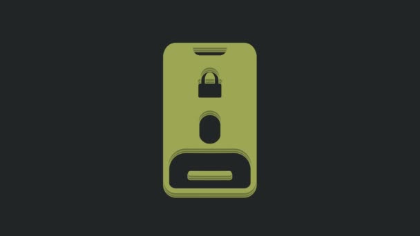 Chiamata Entrata Verde Sull Icona Del Telefono Cellulare Isolata Sfondo — Video Stock