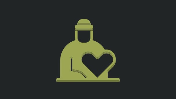 Green Volunteer Symbol Isoliert Auf Schwarzem Hintergrund Fürsorge Liebe Und — Stockvideo