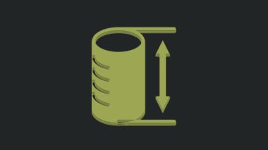 Yeşil Height geometrik şekil simgesi siyah arkaplanda izole edildi. Soyut şekil. Geometrik süs. 4K Video hareketli grafik canlandırması.