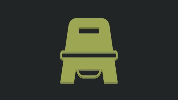 Green Baby Töpfchen Symbol Isoliert Auf Schwarzem Hintergrund Kammertopf Vorhanden — Stockvideo