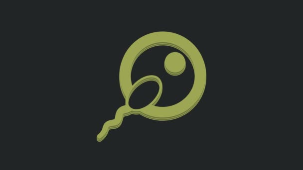 Ікона Green Sperm Ізольована Чорному Тлі Відеографічна Анімація — стокове відео