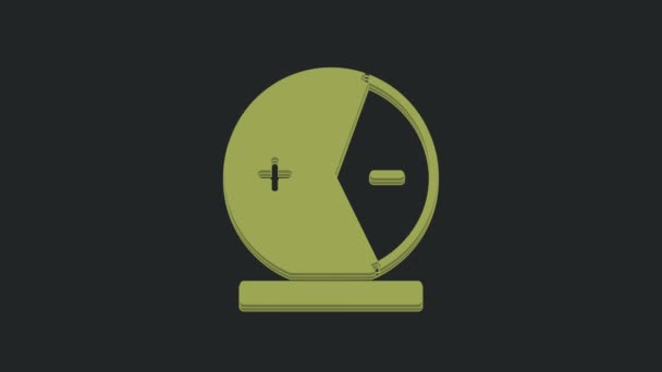 Ikona Zeleného Atomu Izolovaná Černém Pozadí Symbol Vědy Vzdělání Jaderné — Stock video