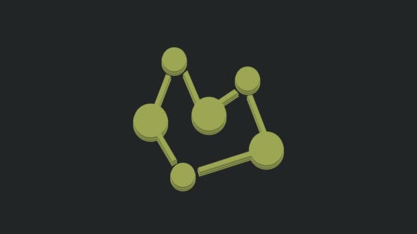 Ikona Vzorce Zelené Chemické Izolované Černém Pozadí Abstraktní Hexagon Pro — Stock video