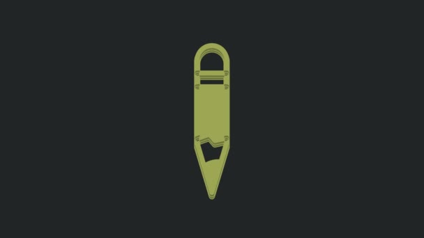 Ікона Зеленого Олівця Ізольована Чорному Тлі Малюнки Освітні Інструменти Символ — стокове відео