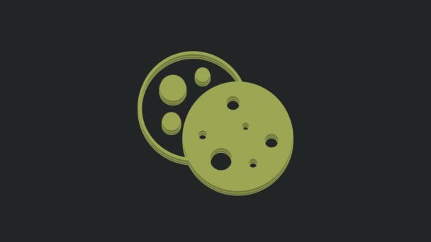 Green Cookie Biscuit Chocolate Icon Isolated Black Background Video Motion — Stock Video