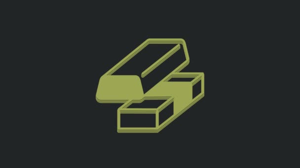 Icona Verde Oro Scambio Denaro Isolato Sfondo Nero Cambiavalute Animazione — Video Stock