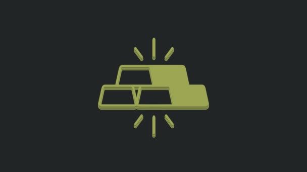 Ikona Zelené Zlato Izolované Černém Pozadí Bankovní Koncept Grafická Animace — Stock video