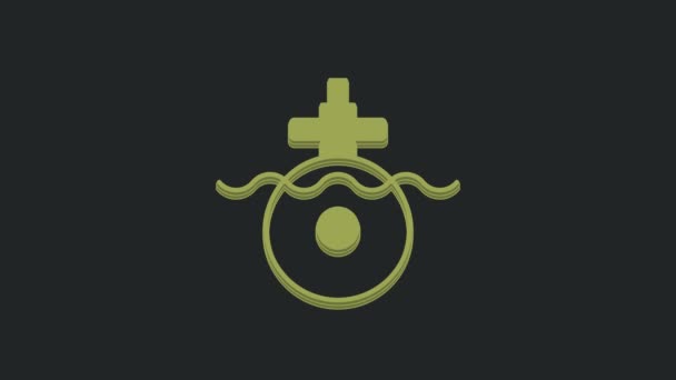 Зеленый Значок Подводной Лодки Черном Фоне Военный Корабль Видеографическая Анимация — стоковое видео