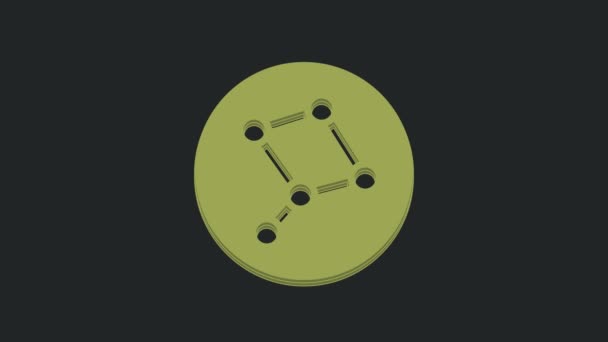 绿色大熊星座图标孤立在黑色背景 4K视频运动图形动画 — 图库视频影像