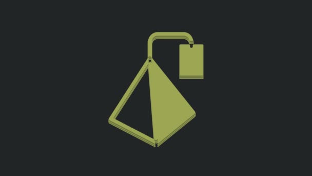 Ikona Pytle Zeleného Čaje Izolované Černém Pozadí Grafická Animace Pohybu — Stock video