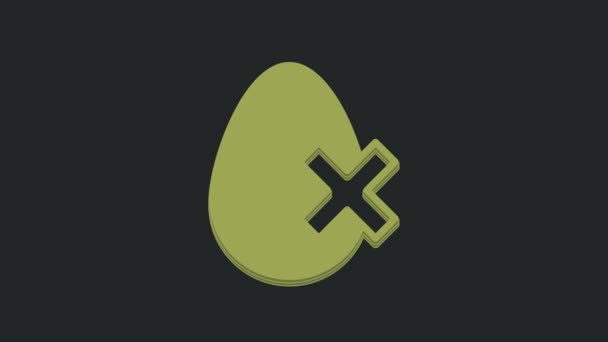 Green Egg Icon Isolated Black Background Video Motion Graphic Animation — Stock Video