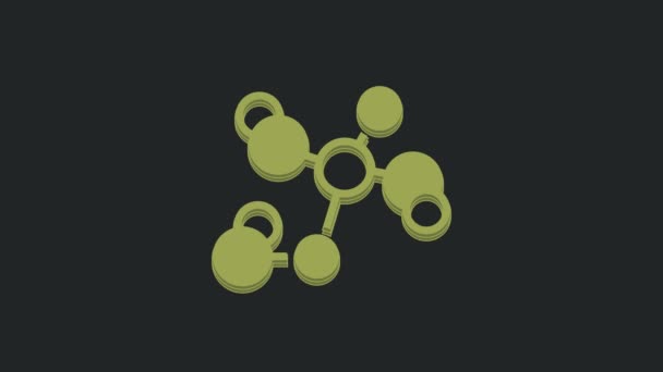 绿色化学配方图标孤立在黑色背景 创新医学 研究和科学的六边形 4K视频运动图形动画 — 图库视频影像
