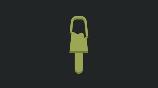 Πράσινο Εικονίδιο Παγωτού Απομονωμένο Μαύρο Φόντο Γλυκό Σύμβολο Γραφική Κίνηση — Αρχείο Βίντεο
