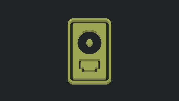 黒の背景に隔離されたフレームアイコンで緑のCdディスク賞 近代的な儀式 ベストセラーだ 音楽のトロフィー 4Kビデオモーショングラフィックアニメーション — ストック動画