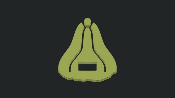绿色桑拿帽子图标孤立在黑色背景 4K视频运动图形动画 — 图库视频影像