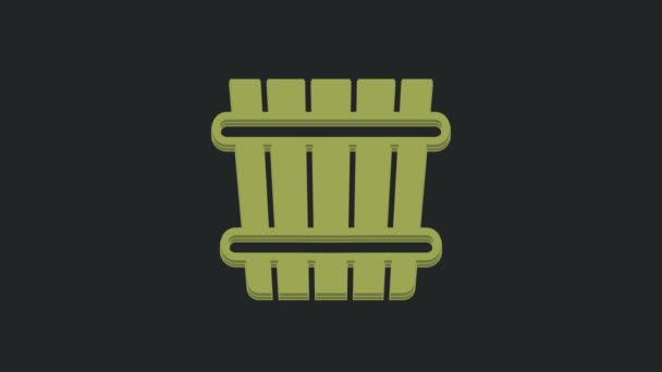 Zielona Ikona Wiadra Sauny Izolowana Czarnym Tle Animacja Graficzna Ruchu — Wideo stockowe