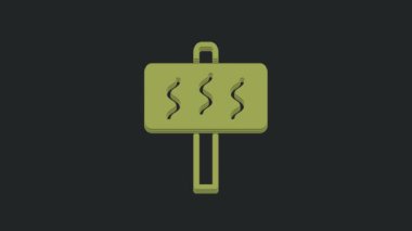 Siyah arkaplanda yeşil sauna simgesi izole edildi. 4K Video hareketli grafik canlandırması.