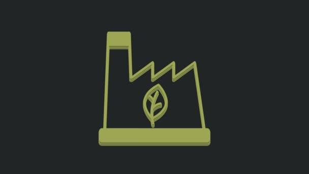 Green Plant Recyclage Icône Poubelle Isolé Sur Fond Noir Animation — Video