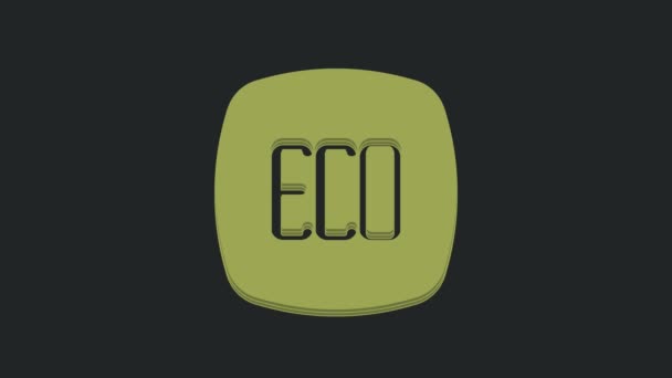 Green Leaf Eco Symbol Symbol Isoliert Auf Schwarzem Hintergrund Banner — Stockvideo