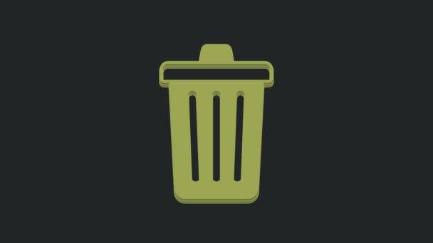 쓰레기는 배경에서 아이콘이 수있다 쓰레기통 표지판이야 재활용 바구니 아이콘 사무실 — 비디오