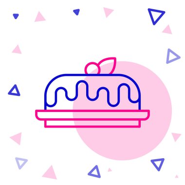 Satır Keki simgesi beyaz arkaplanda izole edildi. Doğum günün kutlu olsun. Renkli taslak konsepti. Vektör