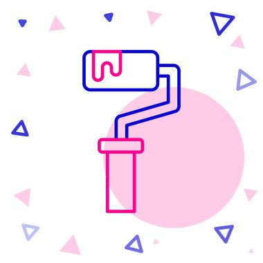 Çizgi boyası fırça simgesi beyaz arkaplanda izole edildi. Renkli taslak konsepti. Vektör