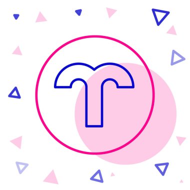 Koç burcu simgesi beyaz arka planda izole edildi. Astrolojik yıldız falı koleksiyonu. Renkli taslak konsepti. Vektör