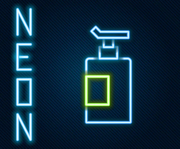 Világító Neon Vonal Krém Vagy Testápoló Kozmetikai Cső Ikon Elszigetelt — Stock Vector