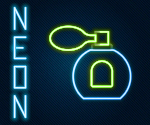 Gloeiende Neon Lijn Parfum Icoon Geïsoleerd Zwarte Achtergrond Kleurrijk Concept — Stockvector
