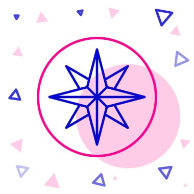 Çizgi Rüzgârı simgesi beyaz arkaplanda izole edildi. Seyahat için pusula simgesi. Navigasyon tasarımı. Renkli taslak konsepti. Vektör